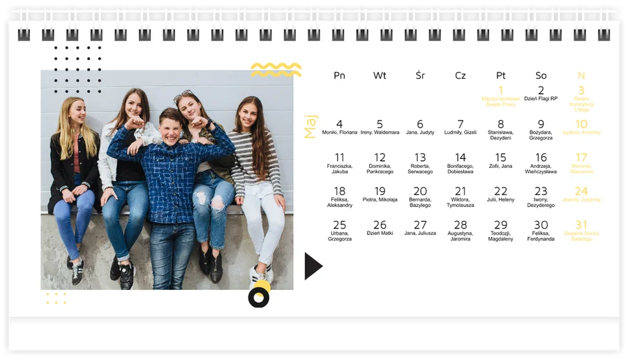 fotokalendarz na biurko z okazji dnia chlopaka